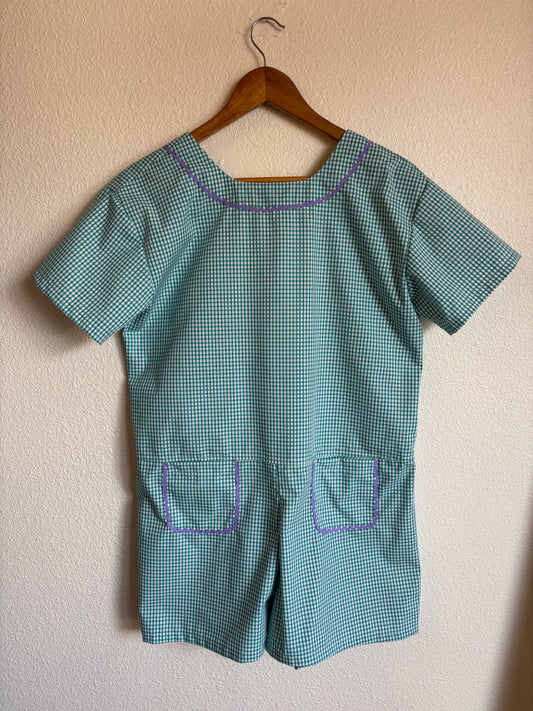 Combi-short vichy vert