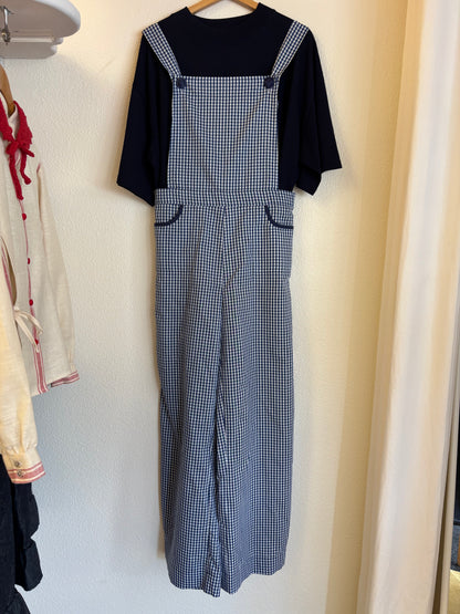 Salopette vichy bleue
