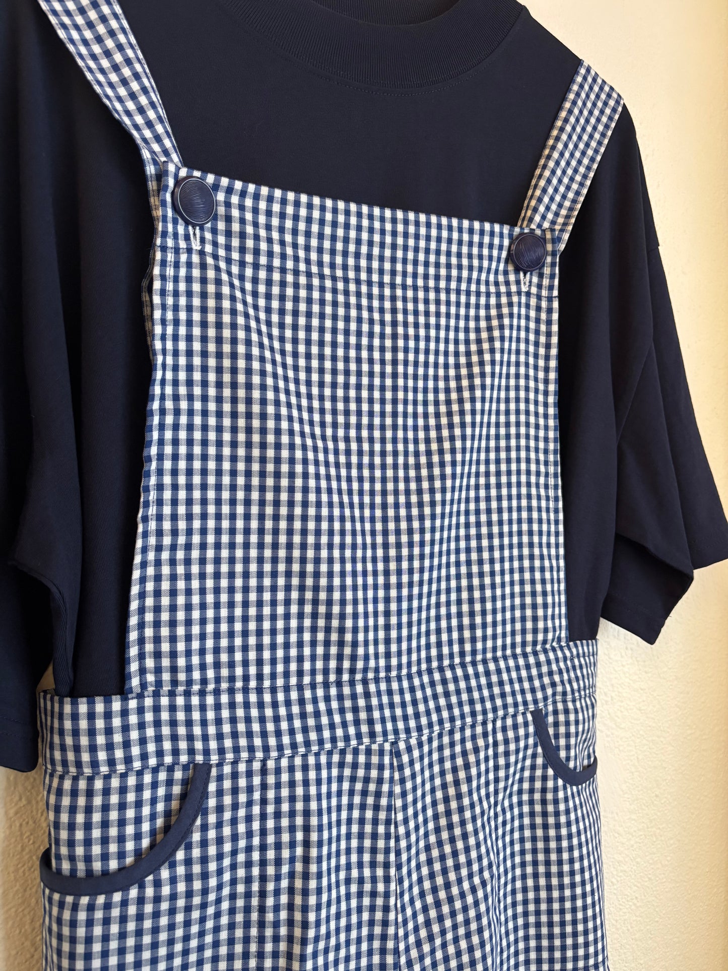 Salopette vichy bleue