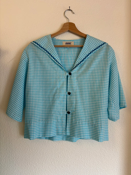 Chemisette Marin vichy turquoise